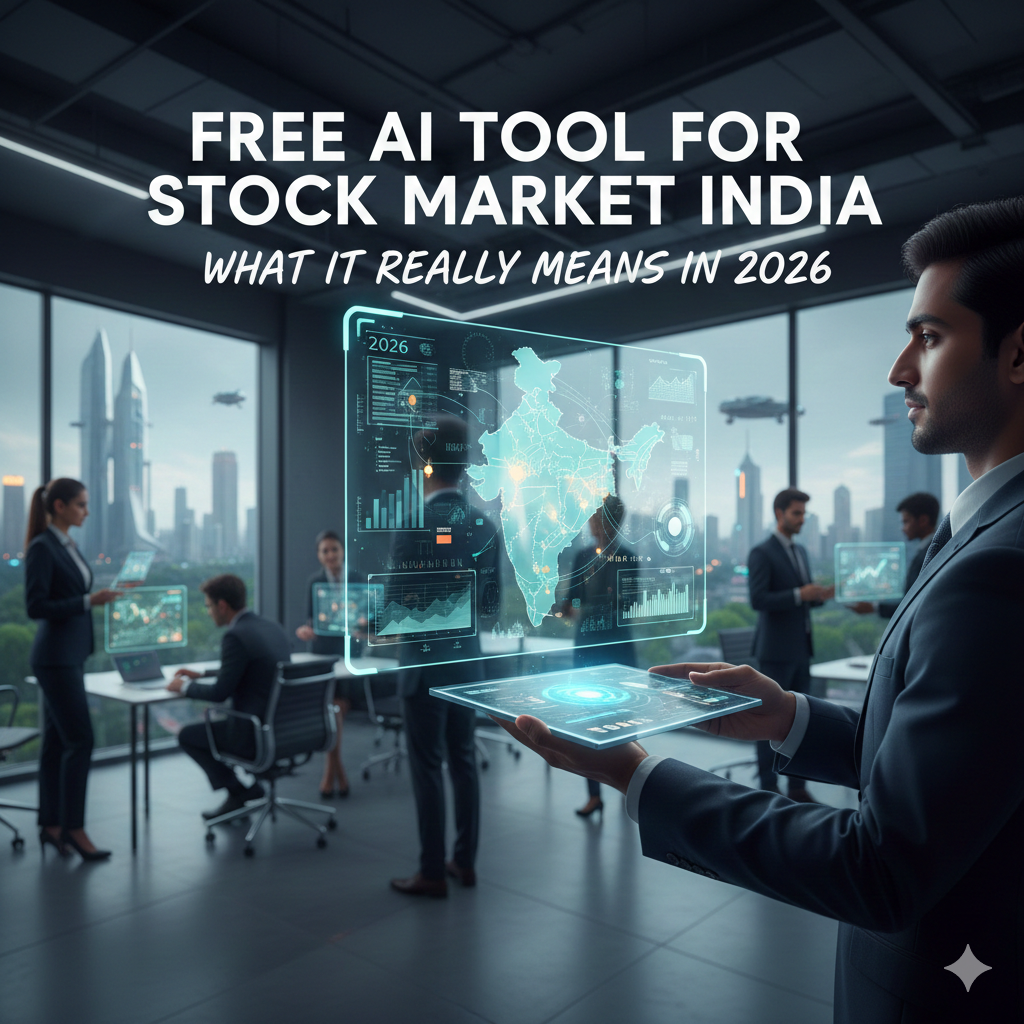free ai tool for stock market india usually means AI-powered assistance, not guaranteed profit systems. Most free tools help with pattern recognition, screening stocks, highlighting momentum, or generating alerts, but a free ai tool for stock market india does not replace decision-making or risk management.