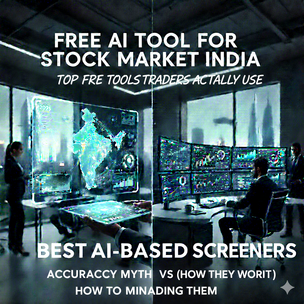 Many traders start with a free AI tool for stock market india that integrates basic AI screening and technical filters. These tools let you scan NSE and BSE lists using trend and momentum conditions, so a free ai tool for stock market india can shortlist stocks without manual chart checking.