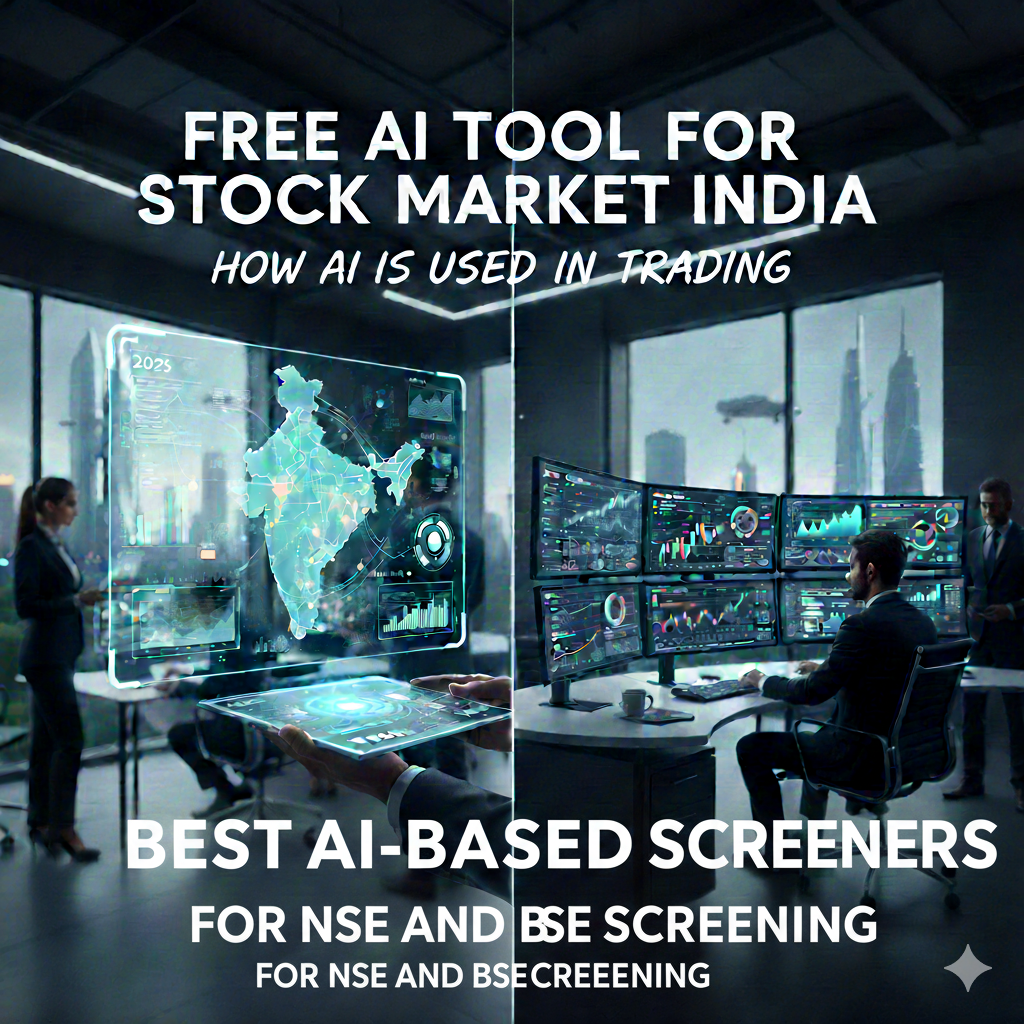 A free ai tool for stock market india that supports NSE and BSE screening scans all listed stocks on both exchanges and highlights those matching your chosen criteria (trend, volume surge, breakout, technical alignment). This saves time compared to manually checking charts for every stock on NSE or BSE.